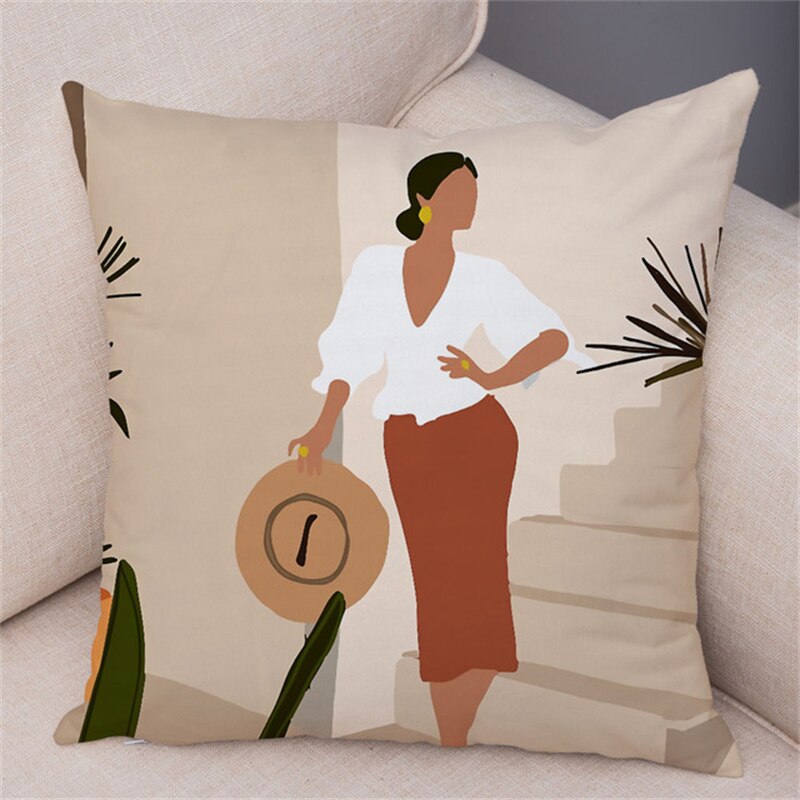 Coussin Tropical Portait femme Déco-exotique.fr