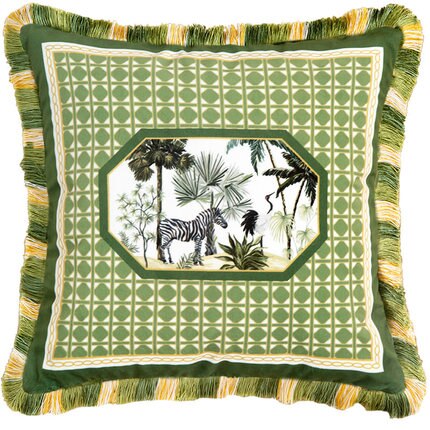 Coussin Velours Jungle Déco-exotique.fr