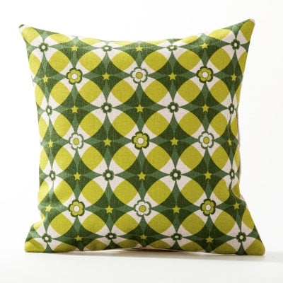 Coussin Tropical jaune et vert Déco-exotique.fr