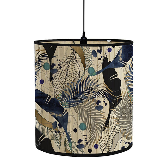 Abat jour Jungle Feuillage bleu Déco-exotique.fr