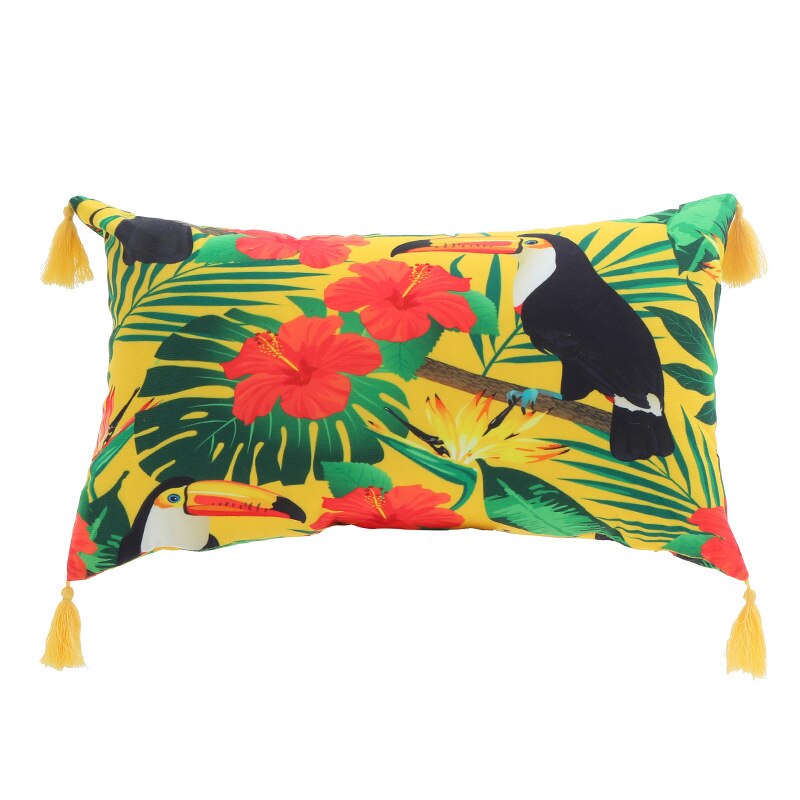 Coussin Jungle Jaune Déco-exotique.fr