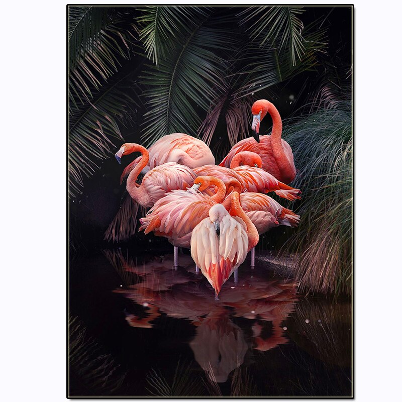 Affiche Flamant Rose Jungle Déco-exotique.fr