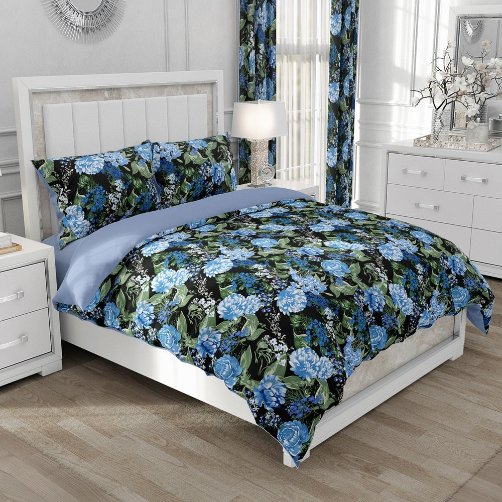 Housse de couette Jungle Pivoine bleue Déco-exotique.fr