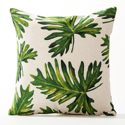 Coussin Tropical jaune et vert Déco-exotique.fr