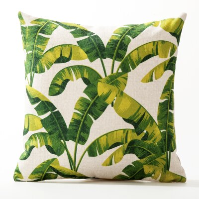 Coussin Tropical jaune et vert Déco-exotique.fr