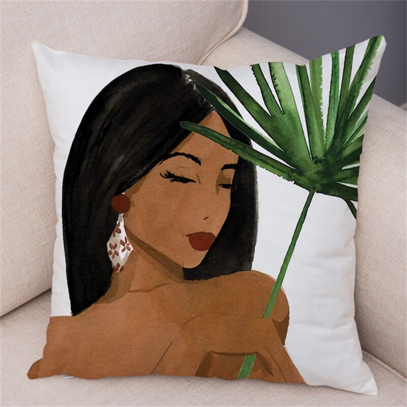 Coussin Tropical Portait femme Déco-exotique.fr