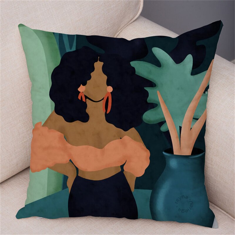 Coussin Tropical Portait femme Déco-exotique.fr