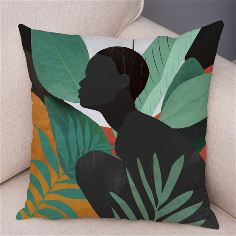 Coussin Tropical Portait femme Déco-exotique.fr