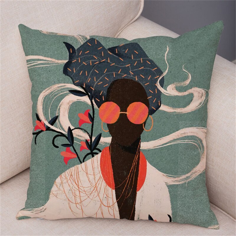 Coussin Tropical Portait femme Déco-exotique.fr