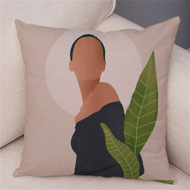 Coussin Tropical Portait femme Déco-exotique.fr