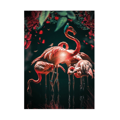Affiche Flamant Rose Jungle Déco-exotique.fr