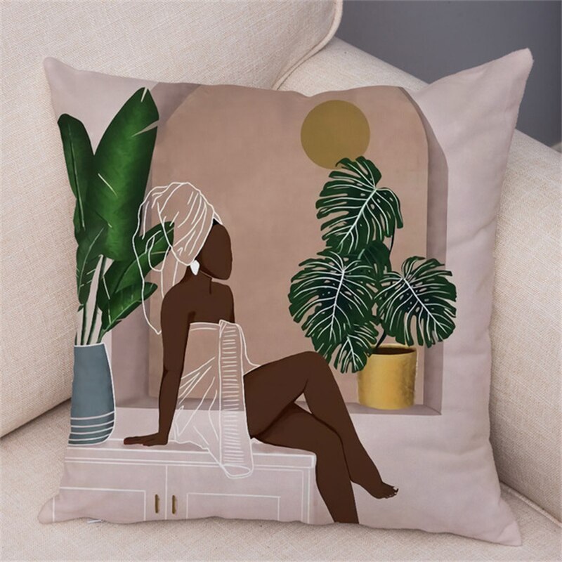 Coussin Tropical Portait femme Déco-exotique.fr