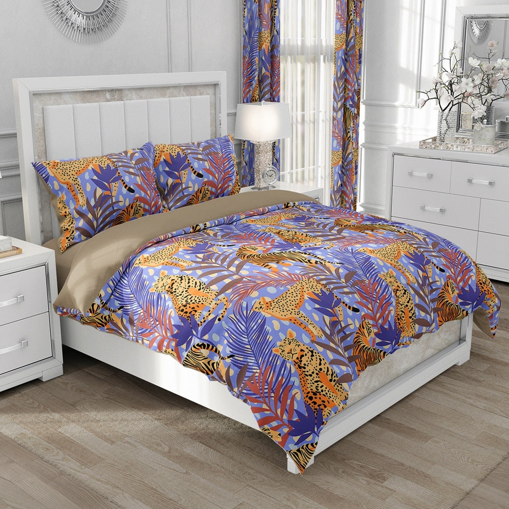 Housse de couette Jungle violet Déco-exotique.fr