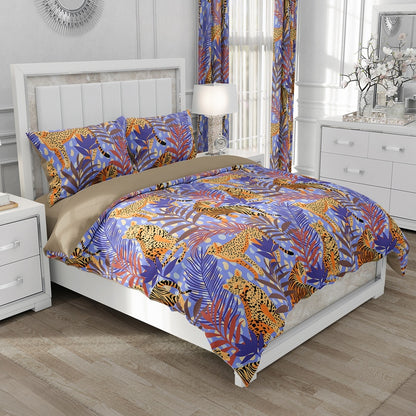 Housse de couette Jungle violet Déco-exotique.fr