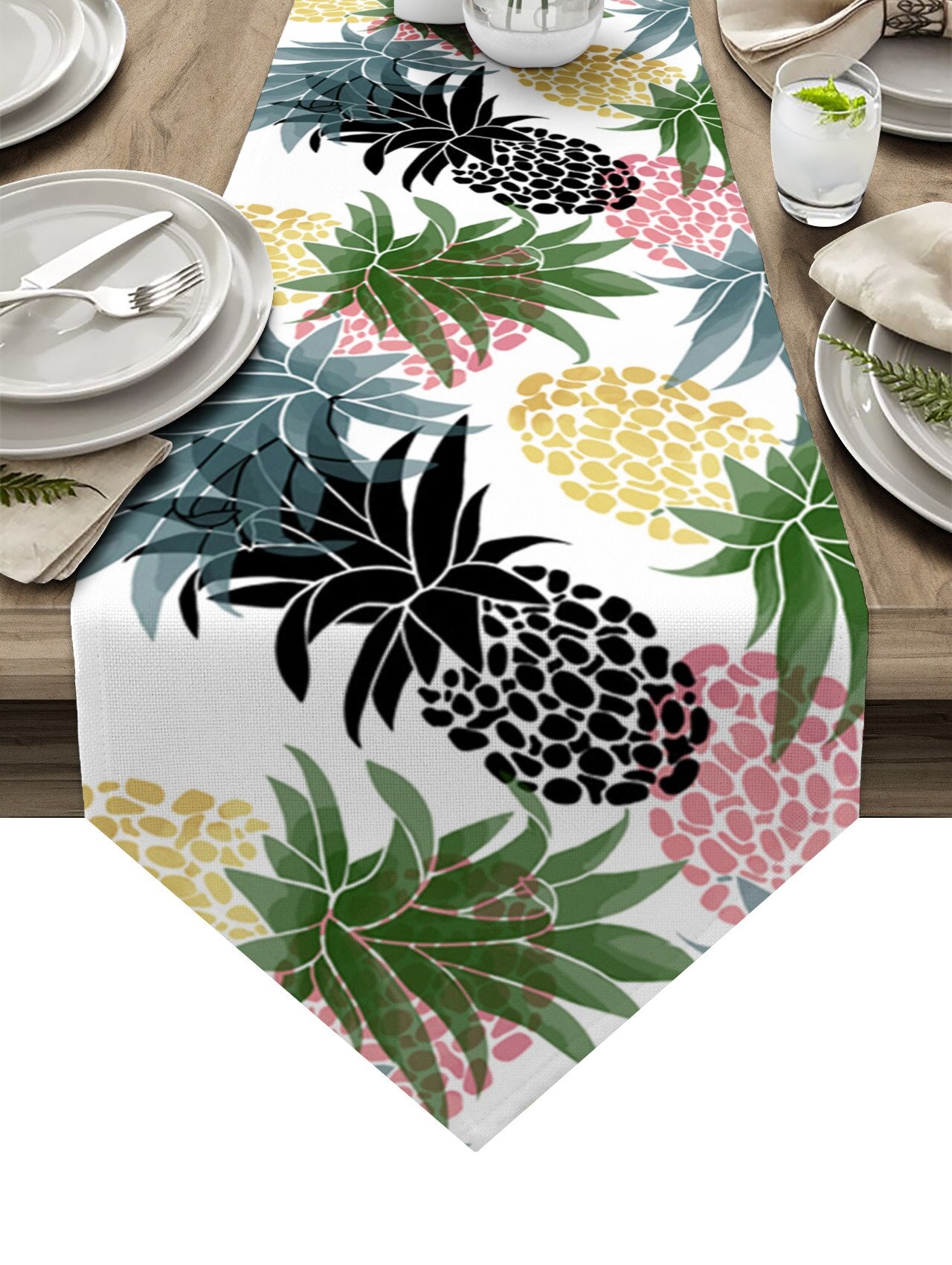 Chemin de table Tropical Ananas Déco-exotique.fr