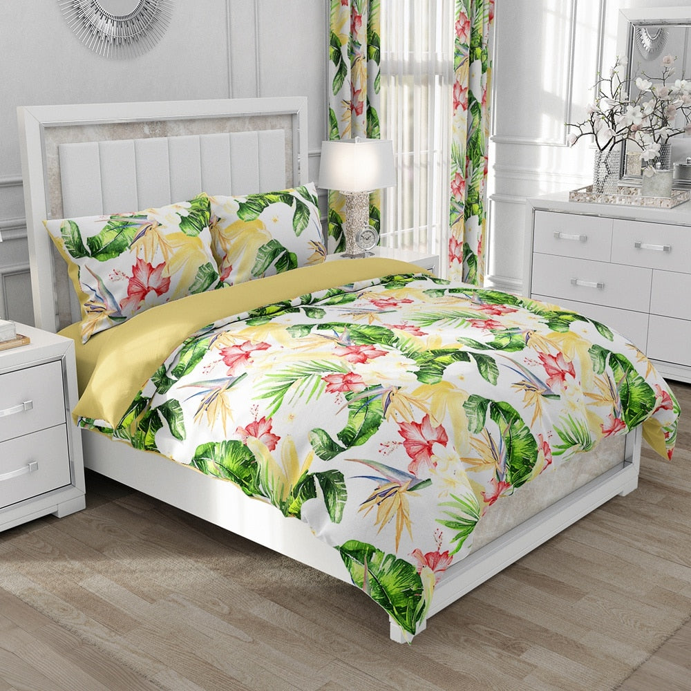 Housse de couette Jungle Fleurs exotiques Déco-exotique.fr