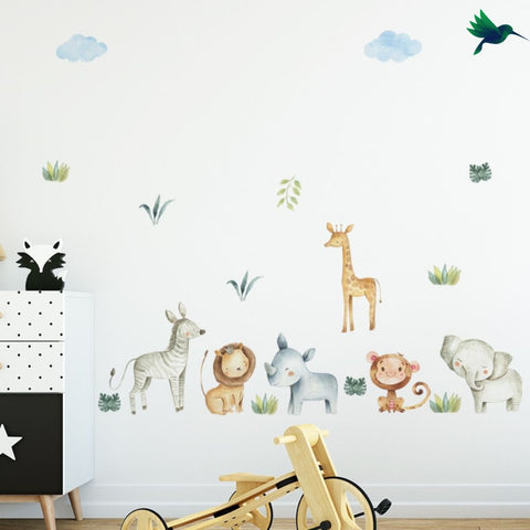 Stickers chambre Bébé Animaux Jungle – Déco Exotique