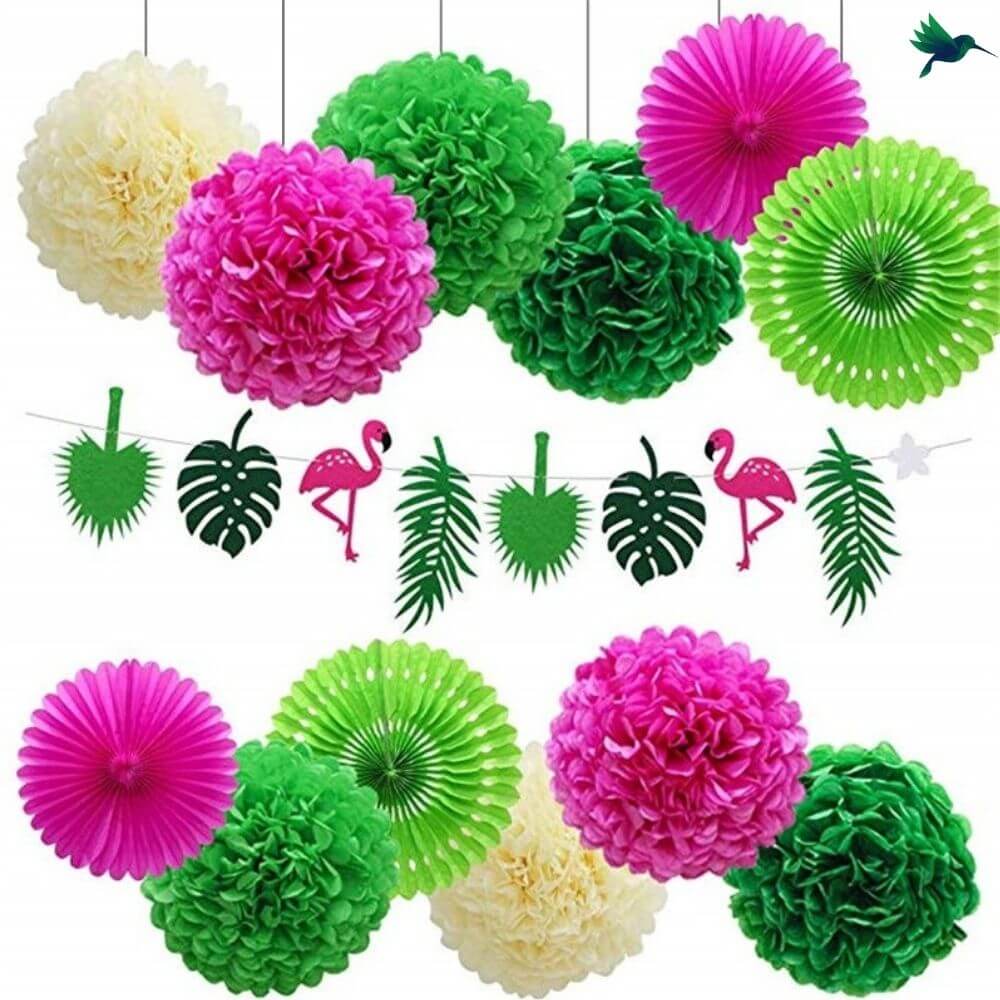 Suspension Boule Papier - Fête Tropicale - Déco-exotique.fr