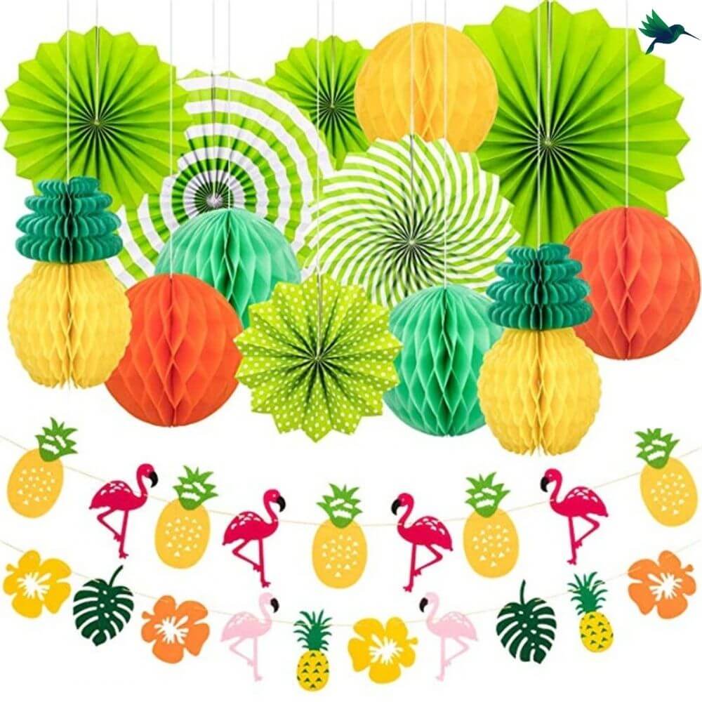 Suspension Boule Papier - Fête Tropicale - Déco-exotique.fr