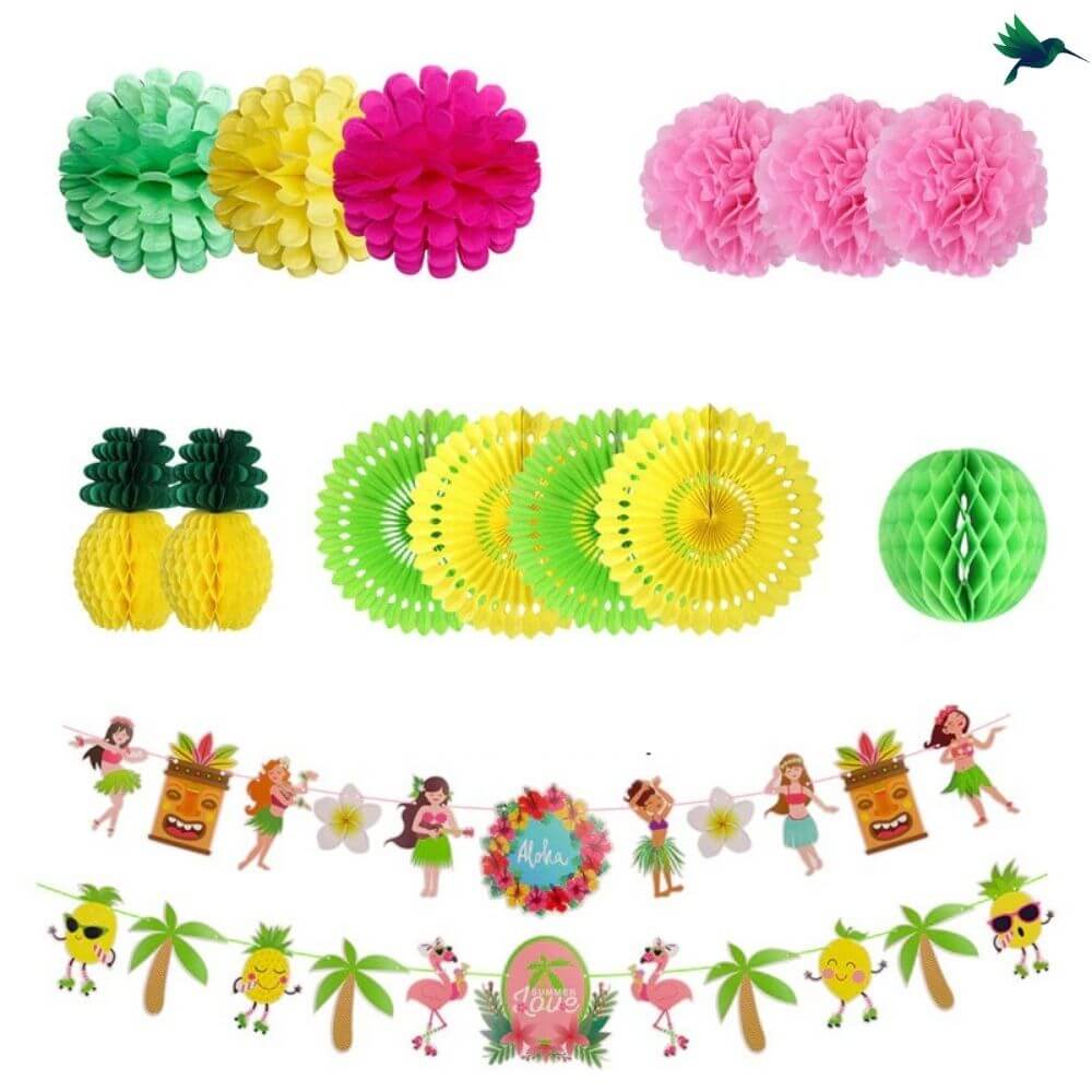 Suspension Boule Papier - Fête Tropicale - Déco-exotique.fr