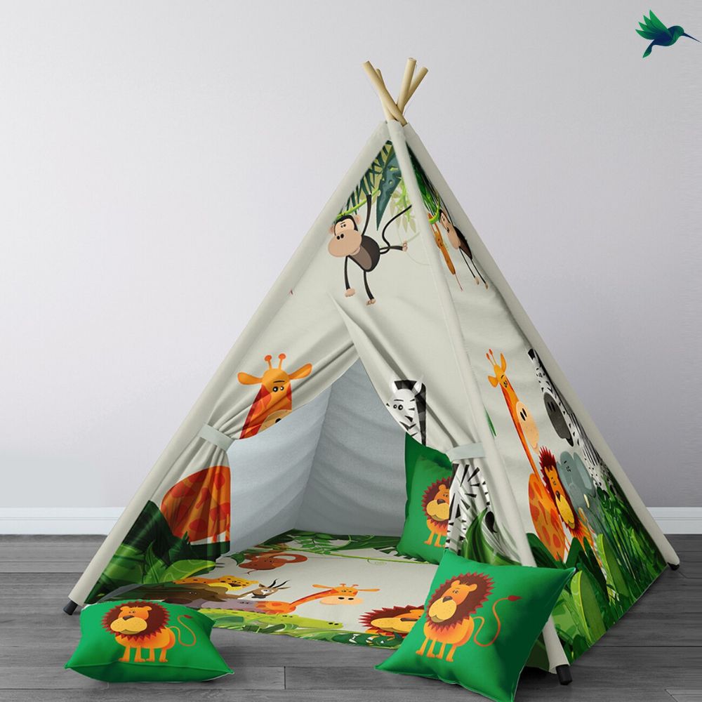 Tipi Jungle Animaux Déco-exotique.fr