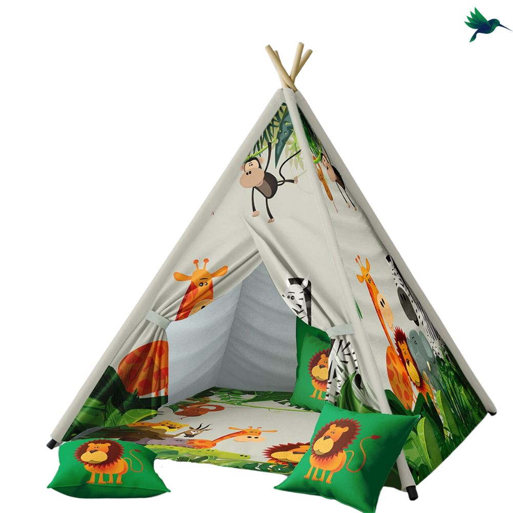 Tipi Jungle Animaux Déco-exotique.fr