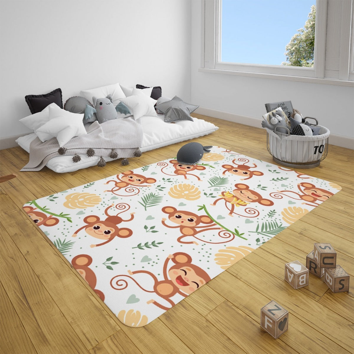 Tapis Jungle Singe Suspendu Déco-exotique.fr