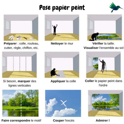 Papier peint Tropical Feuille bleue Déco-exotique.fr